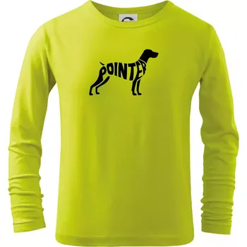 Pointer nápis v těle - Triko dětské Long Sleeve - 134 cm/8 let ( Limetková )