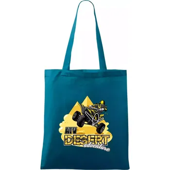 Nákupní taška ATV čtyřkolka desert adventure - Taška bavlněná - 42 x 38 cm ( Petrolejová )