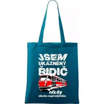 Jsem ukázněný řidič - tramvaj - Taška bavlněná - 42 x 38 cm ( Petrolejová )