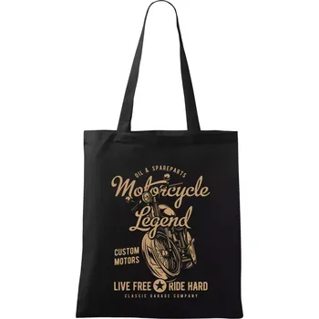Nákupní taška Motorcycle Legend Live free Ride hard - Taška bavlněná - 42 x 38 cm ( Černá )