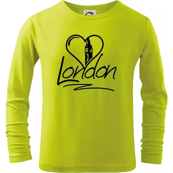 Dětská móda London Love - Triko dětské Long Sleeve - 122 cm/6 let ( Limetková )