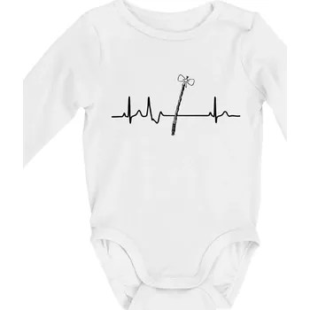 EKG Pomlázka - Body kojenecké s dlouhým rukávem - Dlouhý r. 6-12 měs ( Bílá )