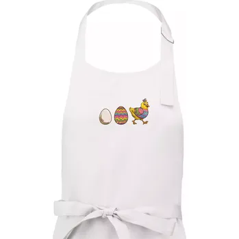 Kuchyňská zástěra Evoluce vajíčka - velikonoce - slepice - Pánská zástěra na vaření - Univerzální velikost ( Bílá )