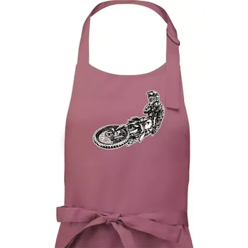 Kuchyňská zástěra Motocross letec - Pánská zástěra na vaření - Univerzální velikost ( Starorůžová )