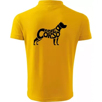Pánská košile Cane corso nápis v těle - Polokošile pánská Pique Polo 203 - 4XL ( Žlutá )