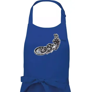 Kuchyňská zástěra Motocross letec - Pánská zástěra na vaření - Univerzální velikost ( Královská modrá )