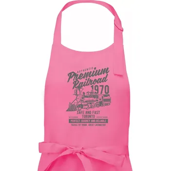 Kuchyňská zástěra Premium Railroad - Pánská zástěra na vaření - Univerzální velikost ( Růžová )