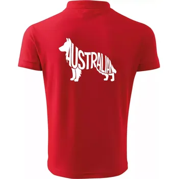 Pánská košile Australský Ovčák - nápis v těle - Polokošile pánská Pique Polo 203 - XL ( Červená )