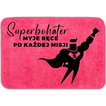 Koupelnová předložka KOUPELNOVÁ PŘEDLOŽKA 40X60 PROTISKLUZOVÁ MĚKKÁ MALINOVÁ TEPLÁ POHODLNÁ