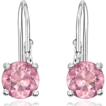 Náušnice Stříbrné náušnice s růžovým zirkonem