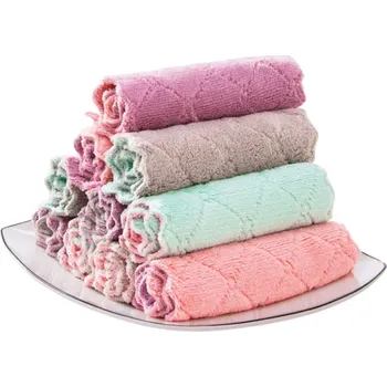 Utěrka Sada 10ks barevných mikrovláknových utěrek na nádobí Oboustranné čisticí hadříky Víceúčelové kuchyňské utěrky