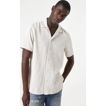 Garcia pánská košile z viskózy se vzorem béžová Velikost: XL