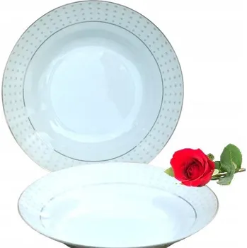 Talíř HLUBOKÝ TALÍŘ 23 CM 700 ML.1 KS PORCELÁNOVÉ ZLATÉ ZDOBENÍ PEVNÝ PĚKNÝ