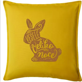 Polštář Veselé Velikonoce - zajíček - Polštář 50x50 - 50x50 - Pouze potah ( Žlutá )