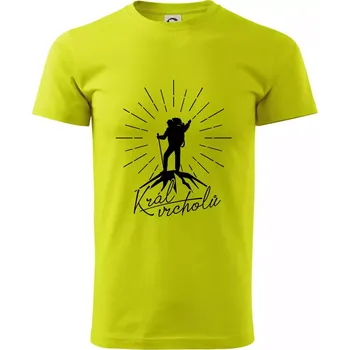 Pánské tričko Král vrcholů - Klasické pánské triko vyšší gramáže - M ( Limetková )