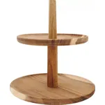 Dvoupatrový etažér z akáciového dřeva, výška: 50 mm, délka: 230 mm, šířka: 220 mm