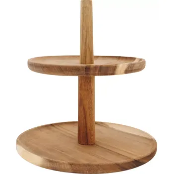 Dvoupatrový etažér z akáciového dřeva, výška: 50 mm, délka: 230 mm, šířka: 220 mm