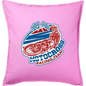 Polštář Motocross racing team - Polštář 50x50 - 50x50 - Pouze potah ( Růžová )
