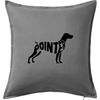 Polštář Pointer nápis v těle - Polštář 50x50 - 50x50 - Pouze potah ( Tmavě šedý melír )