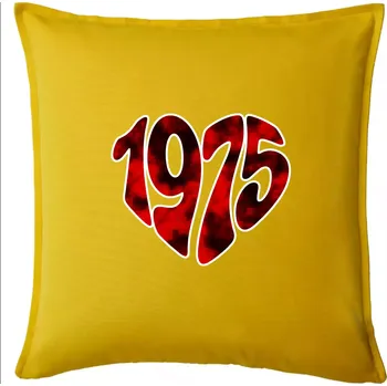 Polštář 1975 v srdci - Polštář 50x50 - 50x50 - Pouze potah ( Žlutá )