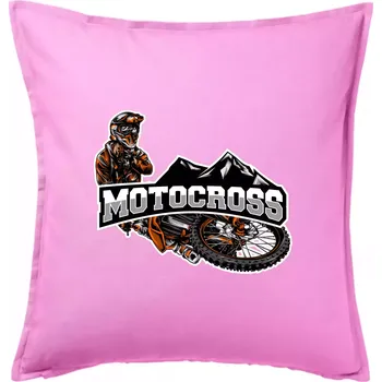 Polštář Motocross pohoří - Polštář 50x50 - 50x50 - Pouze potah ( Růžová )