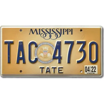 Plechová cedule Americká SPZ Mississippi State Seal