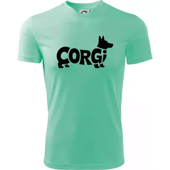 Chlapecké tričko Corgi nápis v těle - Dětské triko sportovní (dresovina) - 146 cm/10 let ( Mátová )