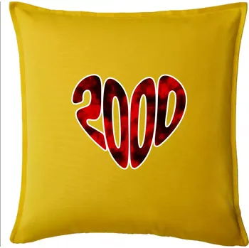 Polštář 2000 v srdci - Polštář 50x50 - 50x50 - Pouze potah ( Žlutá )