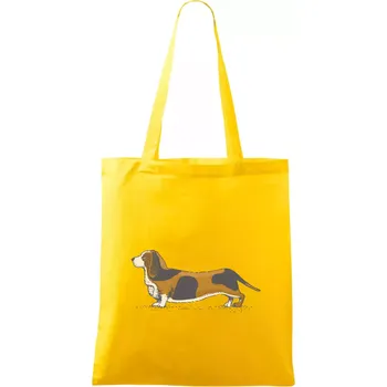 Vintage basset - Taška bavlněná - 42 x 38 cm ( Žlutá )