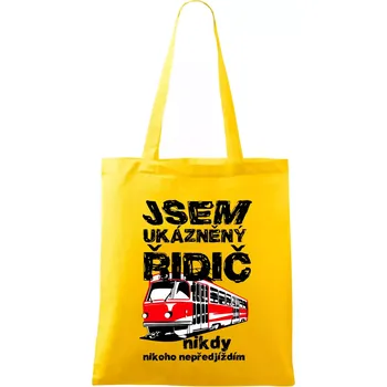 Jsem ukázněný řidič - tramvaj - Taška bavlněná - 42 x 38 cm ( Žlutá )