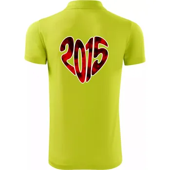 Pánská košile 2015 v srdci - Polokošile Victory sportovní (dresovina) - 2XL ( Limetková )