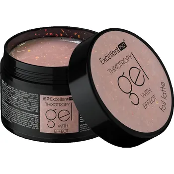 Lak na nehty Excellent Pro Tixotropní stavební gel béžový s kousky fólie latte foil 15g