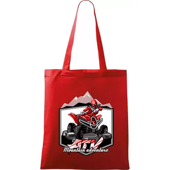Nákupní taška ATV čtyřkolka Mountain - Taška bavlněná - 42 x 38 cm ( Červená )