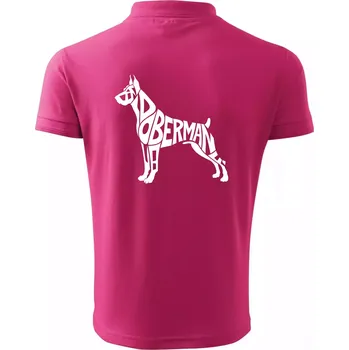 Pánská košile Doberman - nápis v tělě - Polokošile pánská Pique Polo 203 - XL ( Purpurová )