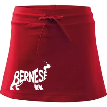 Dámská sukně Bernese Mountain Dog nápis v těle - Sportovní sukně - two in one - XL ( Červená )