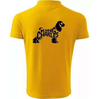 Pánská košile Kavalír king Charles španěl nápis v těle - Polokošile pánská Pique Polo 203 - S ( Žlutá )