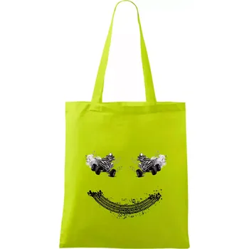 Čtyřkolka smile - Taška bavlněná - 42 x 38 cm ( Limetková )