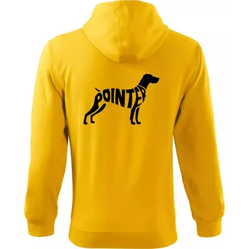 Pánská mikina Pointer nápis v těle - Mikina s kapucí na zip trendy zipper - M ( Žlutá )