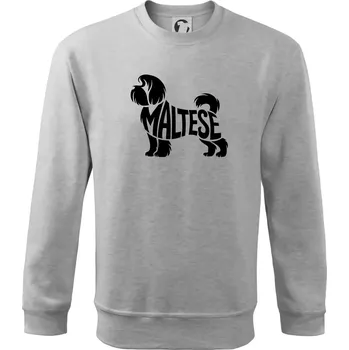 Pánská mikina Maltézský psík nápis v těle - Mikina Essential pánská - XL ( Světlešedý Melír )