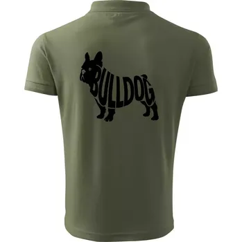 Pánská košile Bulldog nápis v těle - Polokošile pánská Pique Polo 203 - M ( Khaki )