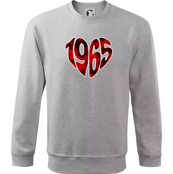 Pánská mikina 1965 v srdci - Mikina Essential pánská - M ( Světlešedý Melír )