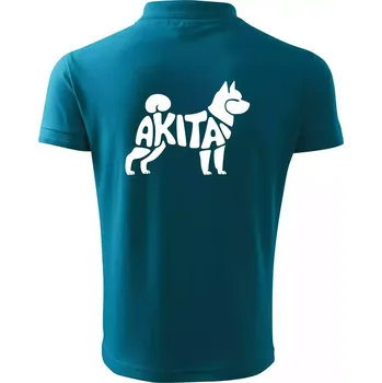 Pánská košile Akita Inu - Nápis v těle - Polokošile pánská Pique Polo 203 - 5XL ( Tmavý tyrkys )
