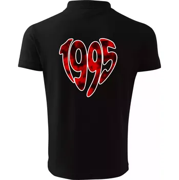 Pánská košile 1995 v srdci - Polokošile pánská Pique Polo 203 - 4XL ( Černá )
