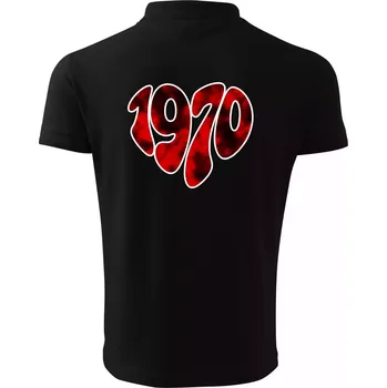 Pánská košile 1970 v srdci - Polokošile pánská Pique Polo 203 - 4XL ( Černá )