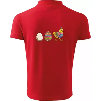 Pánská košile Evoluce vajíčka - velikonoce - slepice - Polokošile pánská Pique Polo 203 - 5XL ( Červená )