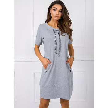 Dámské šaty Dámské tunika šaty RV TU R4860.06 - Rue Paris pudrovo-růžová S/M