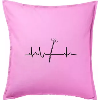 Polštář EKG Pomlázka - Polštář 50x50 - 50x50 - Pouze potah ( Růžová )