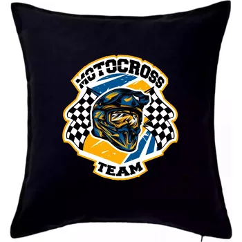 Polštář Motocross team helma - Polštář 50x50 - 50x50 - Pouze potah ( Černá )