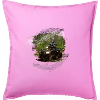 Polštář ATV čtyřkolka v lese - Polštář 50x50 - 50x50 - Pouze potah ( Růžová )