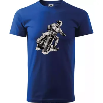 Motorkář bokem - Triko extra velké (5-8XL) - 7XL ( Královská modrá )